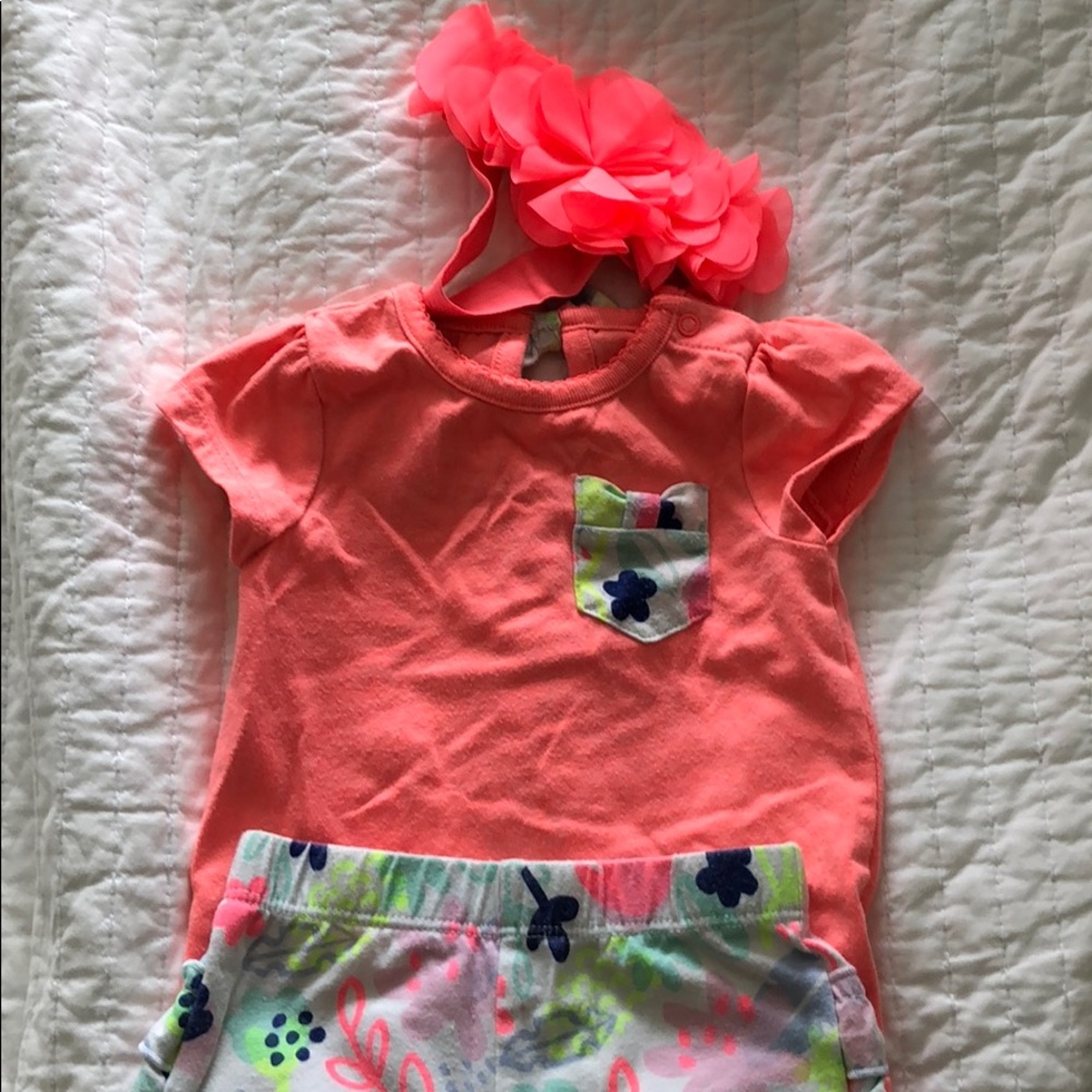 Baby girl outfit with head band 6-9month